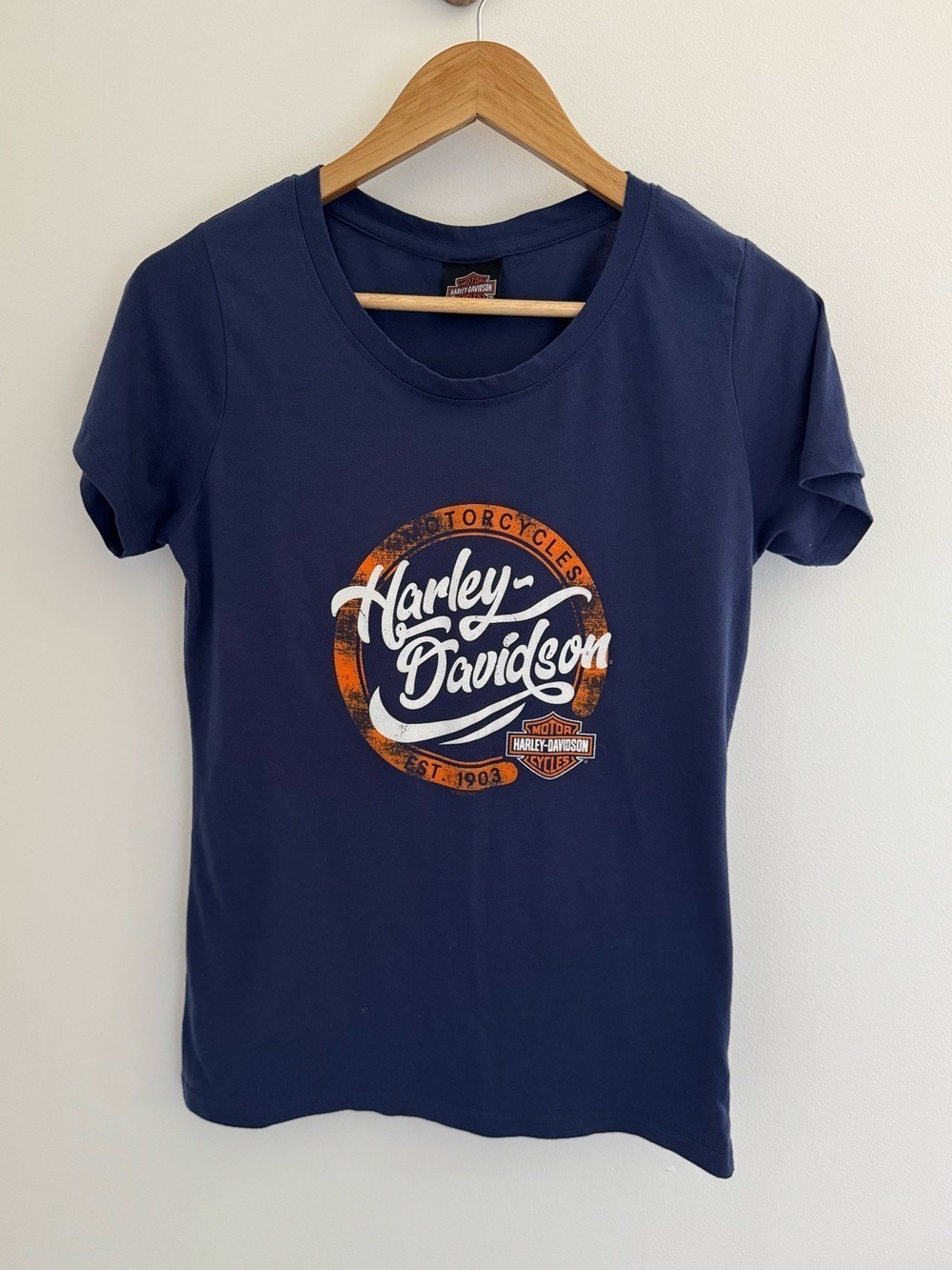 Harley Davidson Navy Graphic Tee Deadwood South Dakota